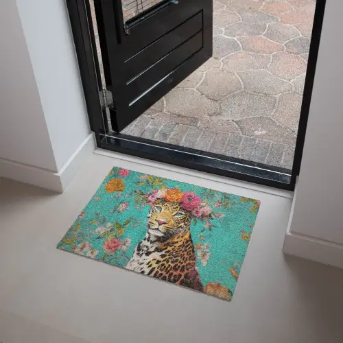 Luipaard - Bloemen - Kroon Deurmat klein -sfeer5