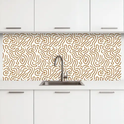 Minimalistisch - Patroon - Terracotta keuken achterwand 2 middel 871 -3d