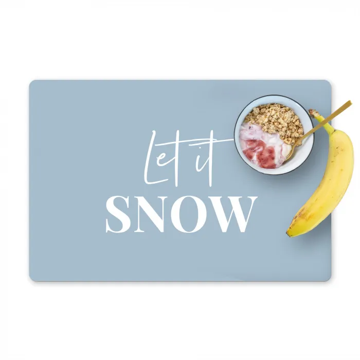 Sneeuw - Winter - Blauw - Let it snow Placemat vinyl groot -zzzproduct_Kitchenyeah-website