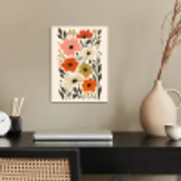 Veldbloemen - Stengels - Blaadjes - Groen poster papier klein -sfeer1