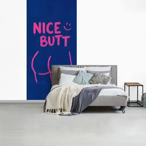 Brutaal - Grappig - Blauw fotobehang vinyl groot -slaapkamer