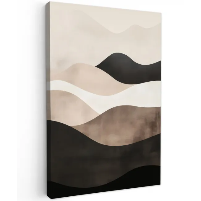 Abstract - Landschap - Golven - Crèmekleur canvas 2cm klein -z3d