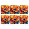 Bloem - Verflook - Modern - Abstract - Kleuren onderzetter kurk middel -3d