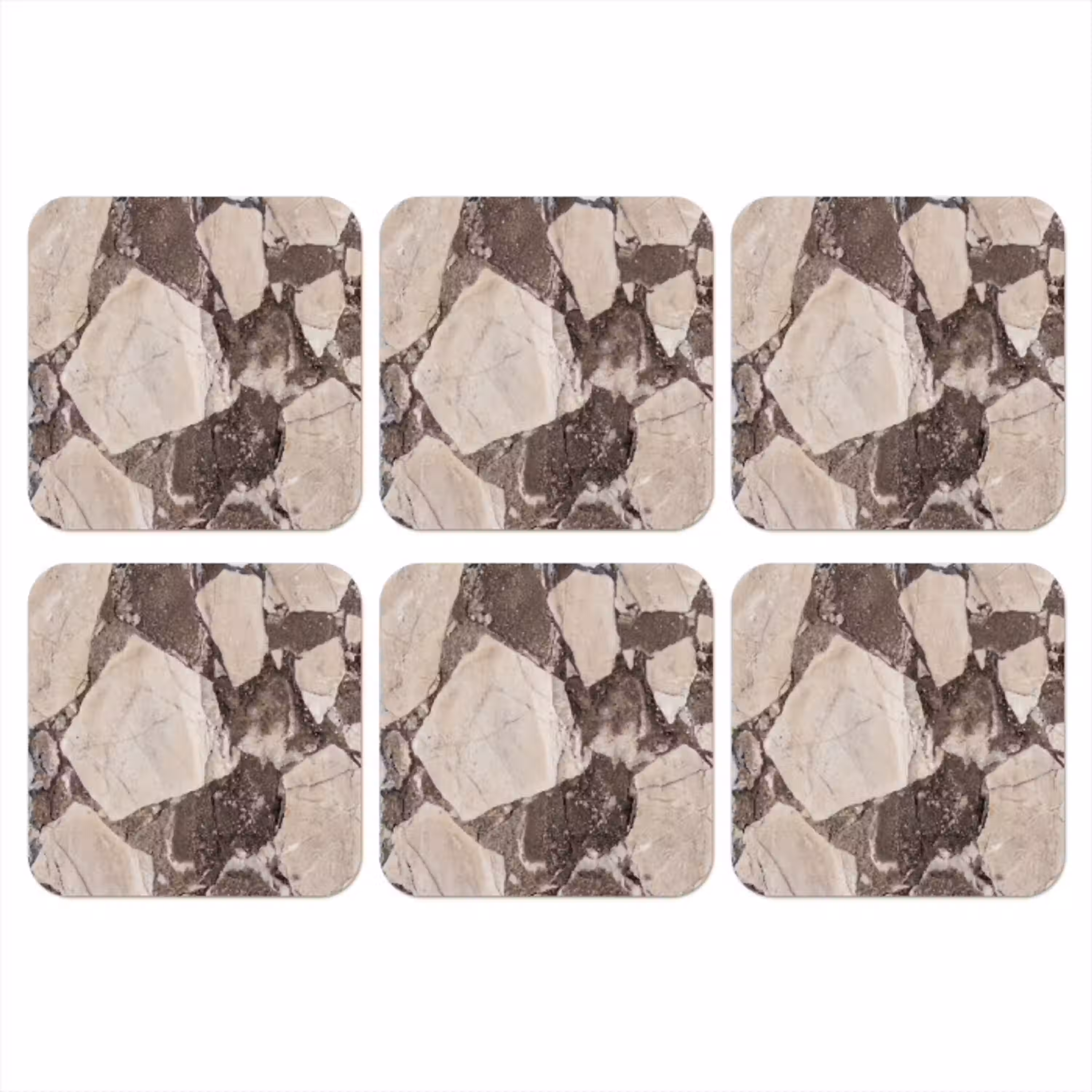 Textuur - Marmer - Abstract - Beige - Bruin onderzetter kurk middel -3d