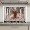 Doorkijk - Schotse Hooglander - Raam keuken achterwand spatscherm klein -3d_website