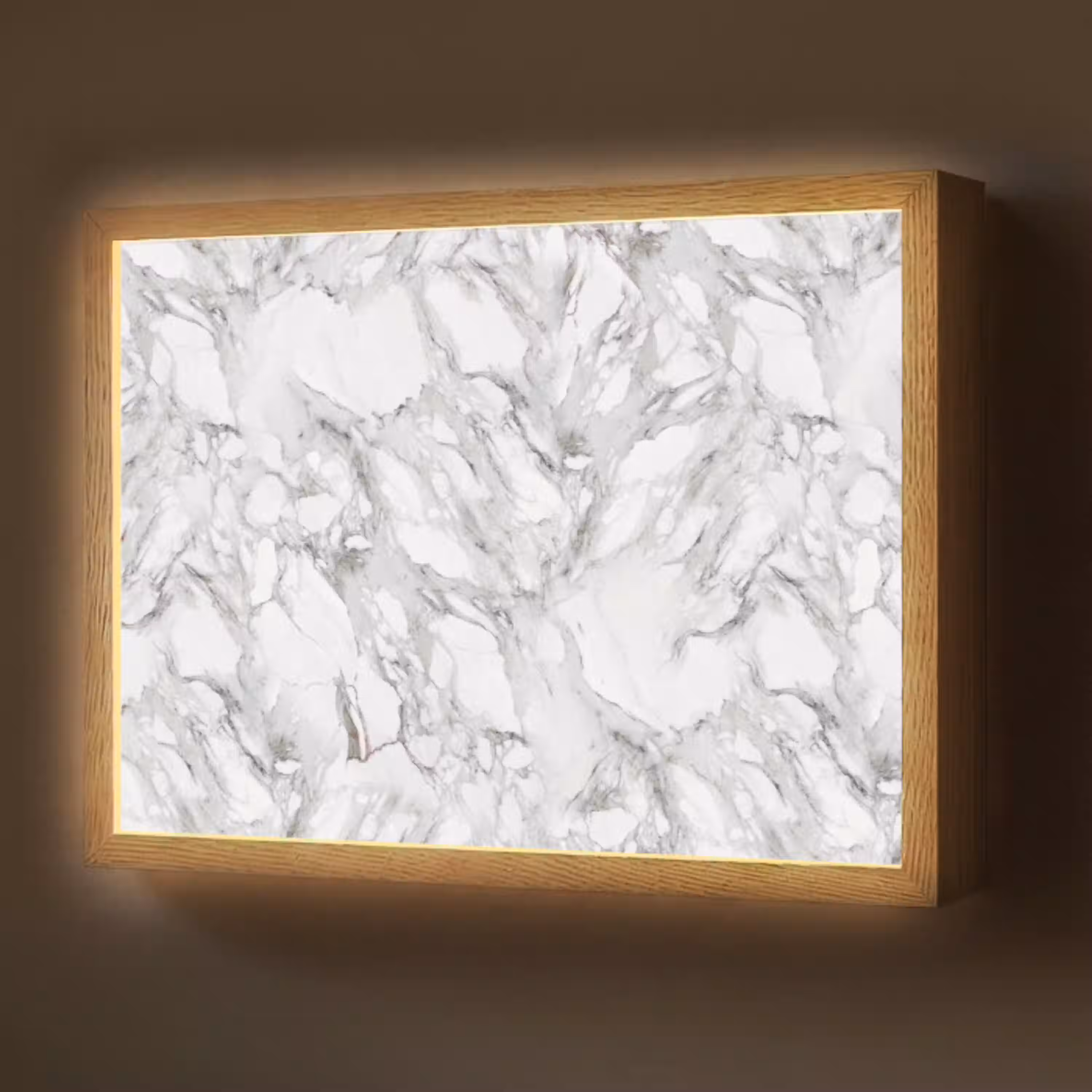 Marmer - Gelaagd - Brekend - Grijsstructuur Light Box met batterij (Wandlamp) middel 907 -z3d_website