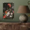 Stilleven met bloemen en een horloge - Schilderij van Abraham Mignon plexiglas 5mm klein -sfeer3