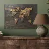 Wereldkaart -  Hout - Mozaïek PET vilt klein -sfeer2
