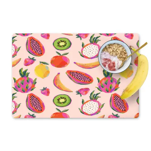 Roze - Kleuren - Fruit - Patroon Placemat vinyl groot 368 -zzzproduct_Kitchenyeah-website