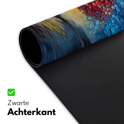Boom - Blauw - Bladeren - Vakken Muismat XXL klein -sfeer2