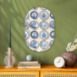 Borden - Bomen - Planten - Blauw Wandcirkel Ovaal Forex klein 630 -sfeer2