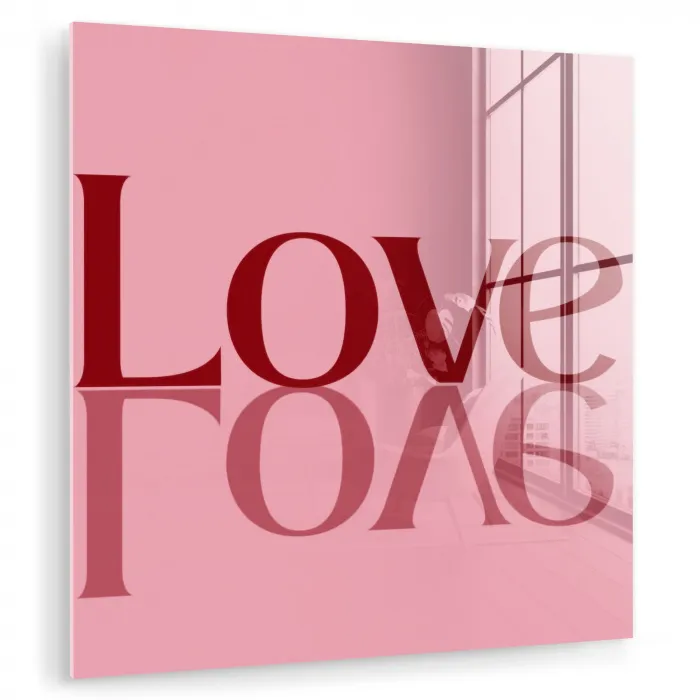 Love - Roze - Spiegeling plexiglas 5mm klein -zzzproduct_nieuw