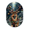 Kerst - Magie - Bos - Kleurrijk Wandcirkel Ovaal Forex klein -3d