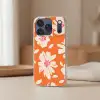 Bloemen - Oranje - Beige - Roze - Abstract Telefoonhoesje iPhone 17 Pro klein -sfeer2