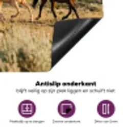 Paarden - Kudde - Bergen - Vrijheid - Wild Inductie beschermer vinyl 3mm klein -zzzzzzz-cc-onderkant
