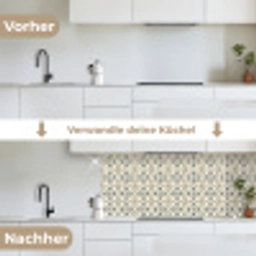 Floraal - Patroon - Kleurrijk keuken achterwand 2 middel 871 -voor-na_DE