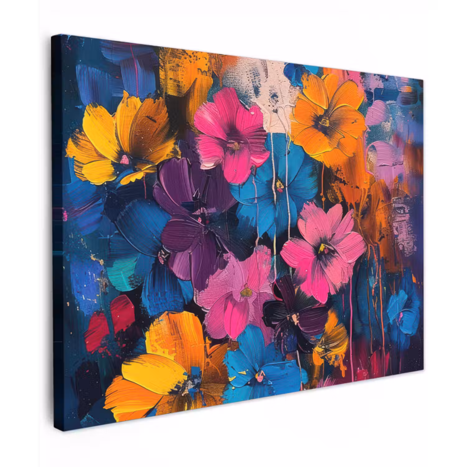 Canvas schilderij - Bloemen - Kleurrijk - Abstract - Modern