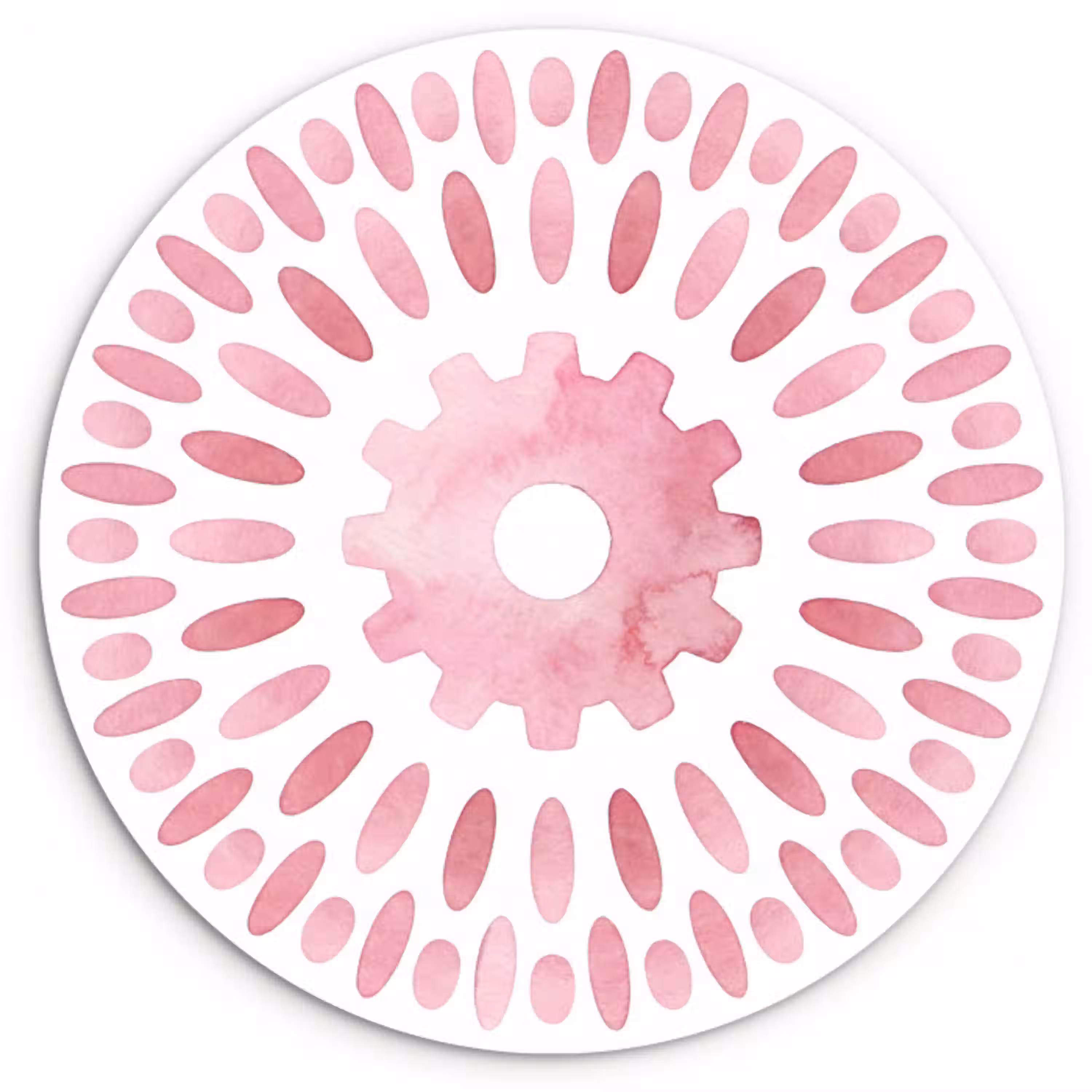 Abstract - Vormen - Patroon - Aquarel - Roze Wandcirkel kunststof plaat 5mm dik klein -3d
