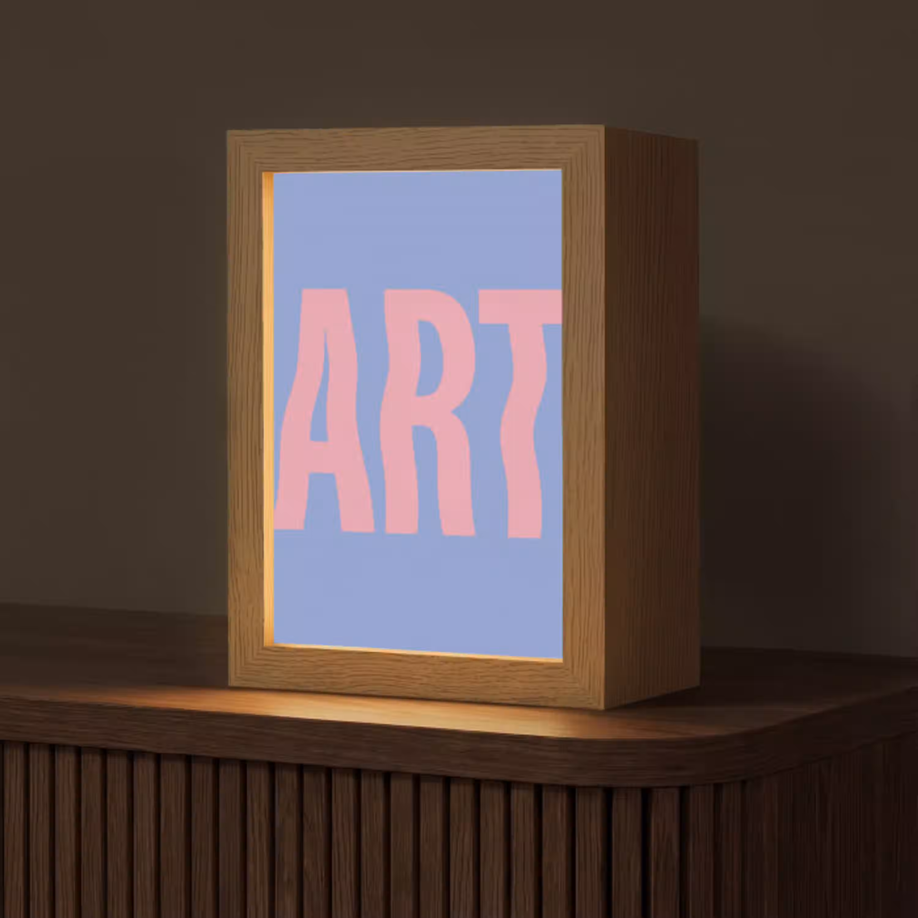 Art - Roze - Blauw Light Box met kabel (Tafellamp) klein -z3d_website