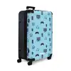 Gamer patroon met spelaccessoires op blauw NBS - Large koffer - Volwassenen Unisex groot -product1