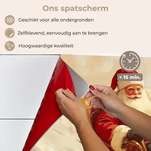 Kerst - Slee - Kerstman keuken achterwand spatscherm klein -spatscherm_NL