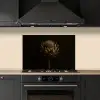 Donkerbruin - Bloem - Textuur - Artisjok keuken achterwand spatscherm klein -sfeer1