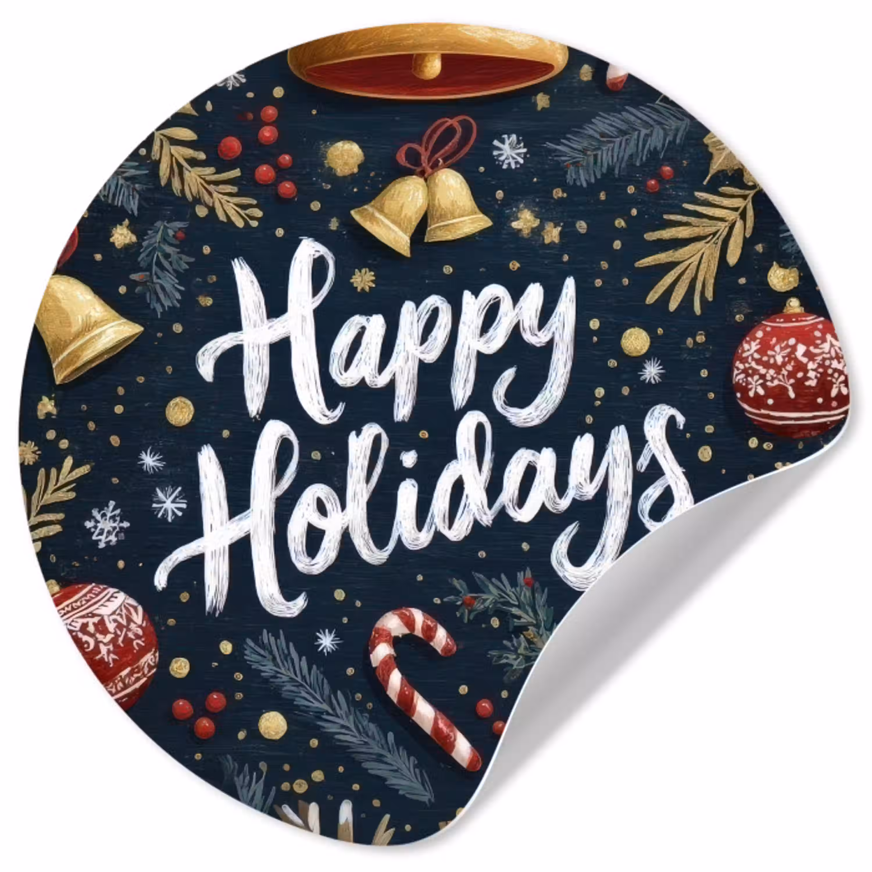 Feestelijk - Kerstgroet - Kleurrijk Wandcirkel behangsticker klein -3d