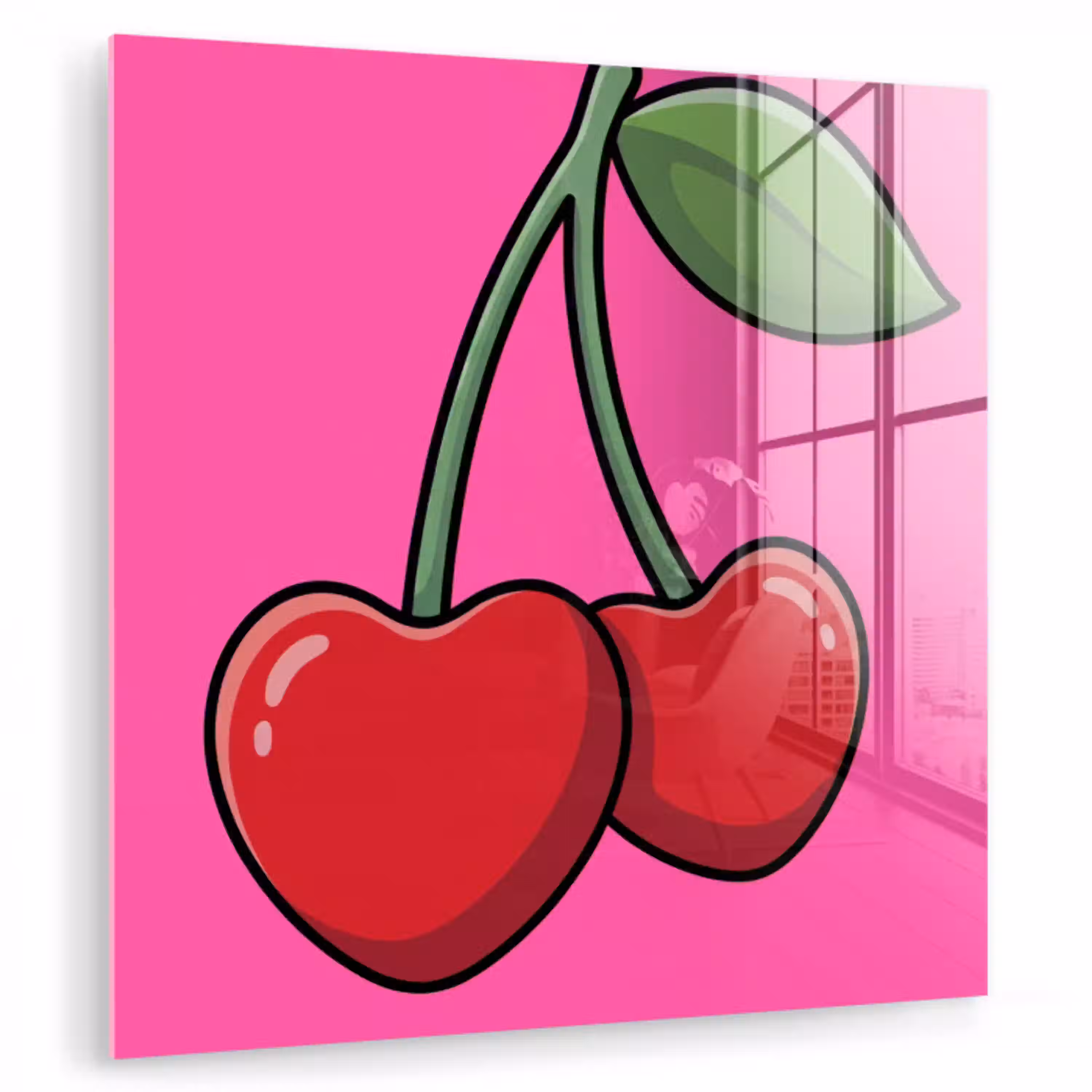 Kers - Roze - Fruit plexiglas 5mm klein -zzzproduct_nieuw
