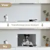 Vrouw - Pasta - Zonnebril keuken achterwand spatscherm klein -voor_na_NL