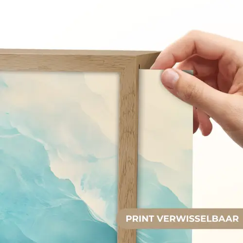 Zee - Silhouet - Abstract - Blauw Light Box met batterij (Wandlamp) middel -USP_websiteprintNL