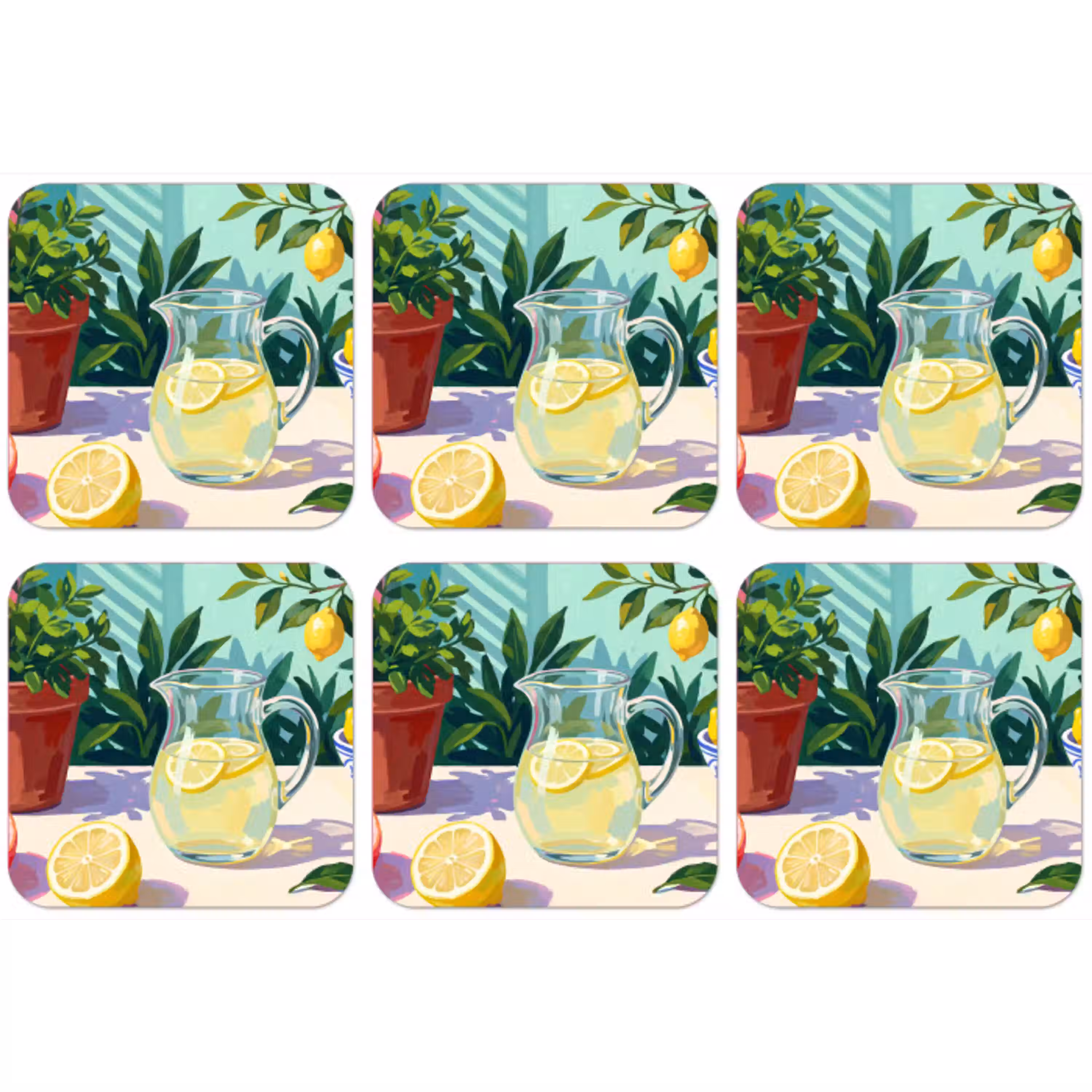 Citroen limonade zomer onderzetter kurk middel -zkaufland3dotto