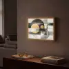 Abstract - Goud - Zilver - Vormen - Aesthetic - Modern Light Box met batterij (Wandlamp) middel -sfeer1