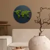 Wereldkaart - Mos -Levendig effect Wandcirkel kunststof plaat 5mm dik klein -sfeer1