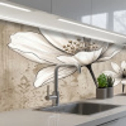 Modern - Design - Wit keuken achterwand 2 middel -3d_schuin