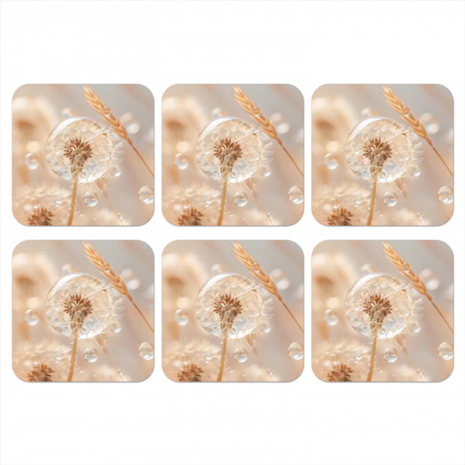 Paardenbloem - Water - Natuur - Stilleven - Modern onderzetter kurk middel -3d