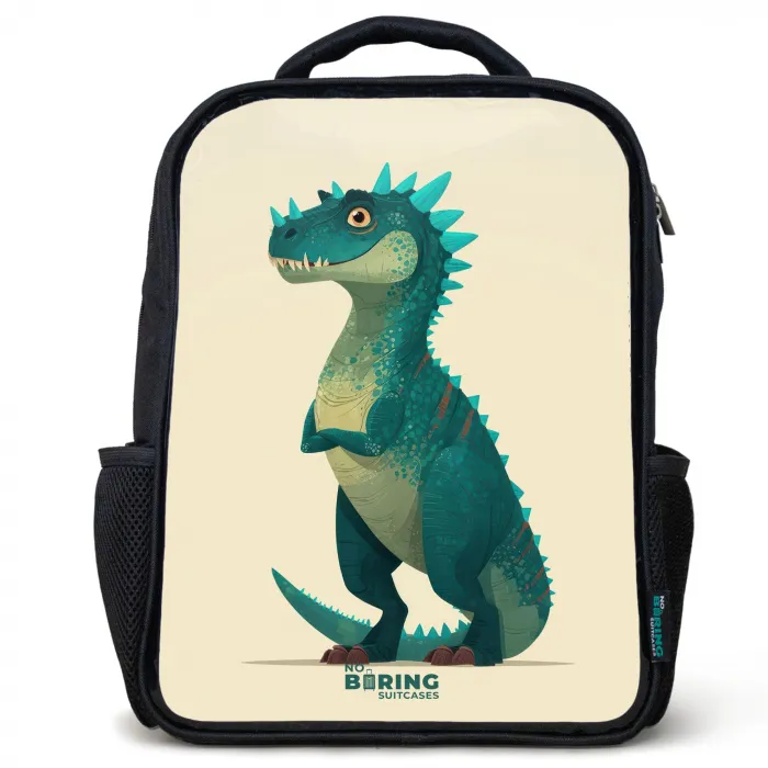 Spiky dino met vriendelijke blik Rugzak - Zwart middel -3d