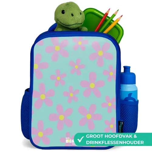Madeliefjesmania mint Kinderrugzak - Blauw middel -inhoud_NL