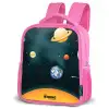 Ruimte met planeten Kinderrugzak - Roze middel -schuin