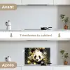 Panda - Pandabeer - Wilde dieren - Natuur - Bloemen keuken achterwand spatscherm klein -voor_na_FR
