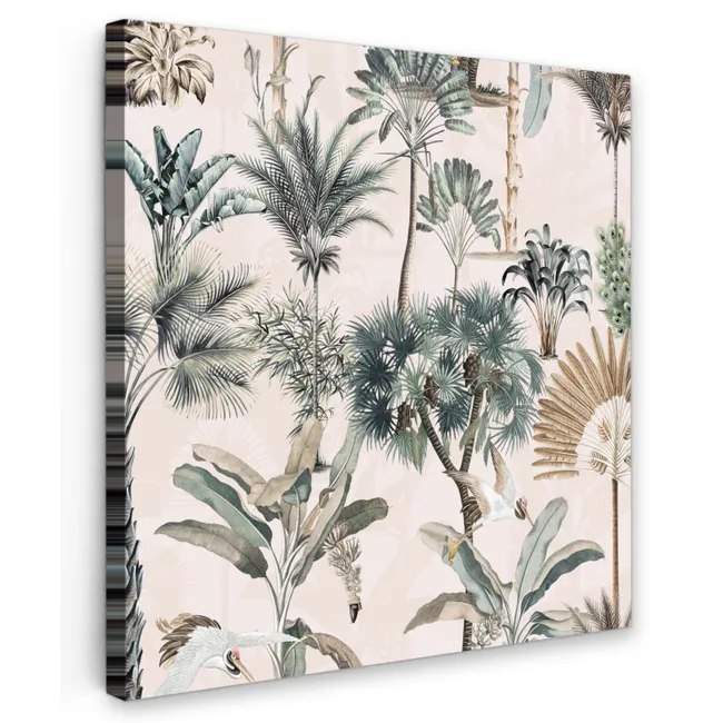 Bladeren - Monstera - Jungle - Tropical Tuinposter op houten frame 2 cm dik klein -3d