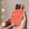 Patroon - Roze - Oranje - Abstract - Modern Telefoonhoesje iPhone 17 Pro klein -sfeer3_NL