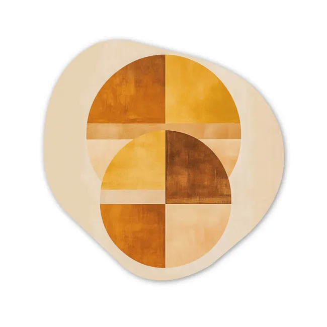 Cirkels - Geel - Minimalistisch Wandcirkel Organisch Forex 3mm klein -3d