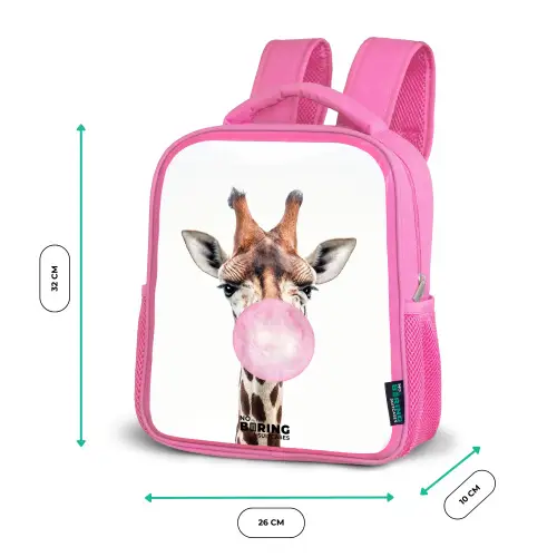 Kauwende Kobus Kinderrugzak - Roze middel -productfoto_formaten