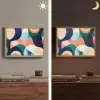 Abstract - Blauw - Roze Light Box met batterij (Wandlamp) middel -sfeer3