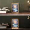 Golven - Zee - Kleurrijk - Rotsen Light Box met kabel (Tafellamp) klein -sfeer3