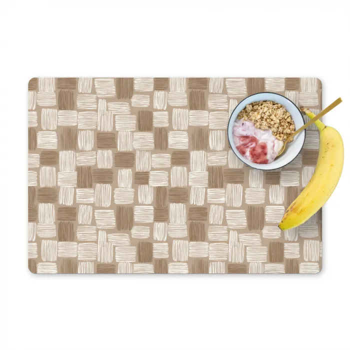 Blok - Patroon - Bruin Placemat vinyl groot 368 -zzzproduct_Kitchenyeah-website