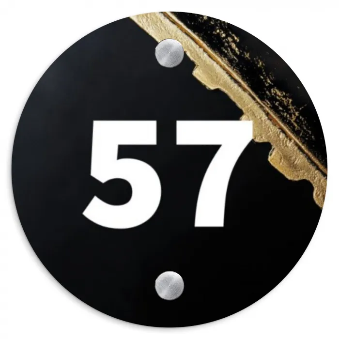 Gouden hoek - Traditioneel Naambord Rond klein -3d