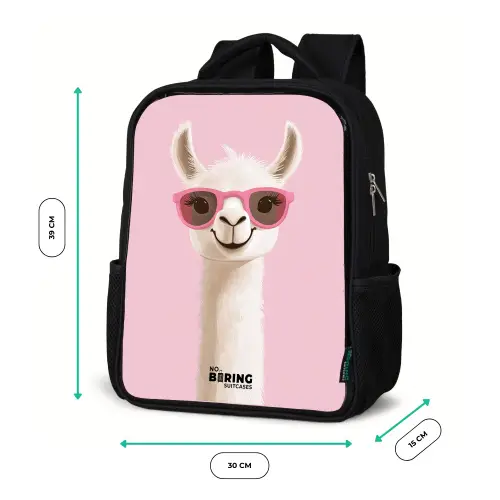 Lama - Wit - Zonnebril - Wimpers Rugzak - Zwart middel -productfoto_formaten