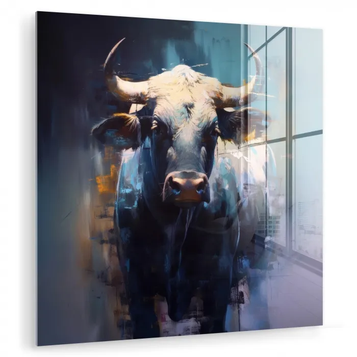 Stier - Zwart - Abstract - Horens plexiglas 5mm klein -zzzproduct_nieuw