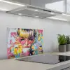 Expressief - Milkshake - Vrouw - Felle kleuren keuken achterwand spatscherm klein -3d_schuin